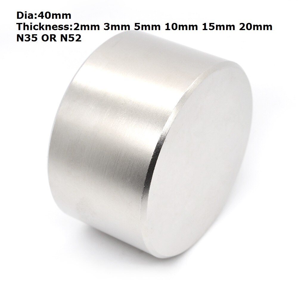 1Pcs N52 40Mm X 20Mm 40X20 Ronde Cilinder Neodymium Permanente Magneten Imanes Dia:40 N52