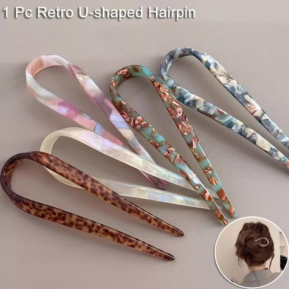 Frisur Werkzeug Haarschmuck Haar gabel U-förmige Stirnbänder Haars täbchen Acetat Kopf bedeckung Haarnadel für Frauen/Mädchen