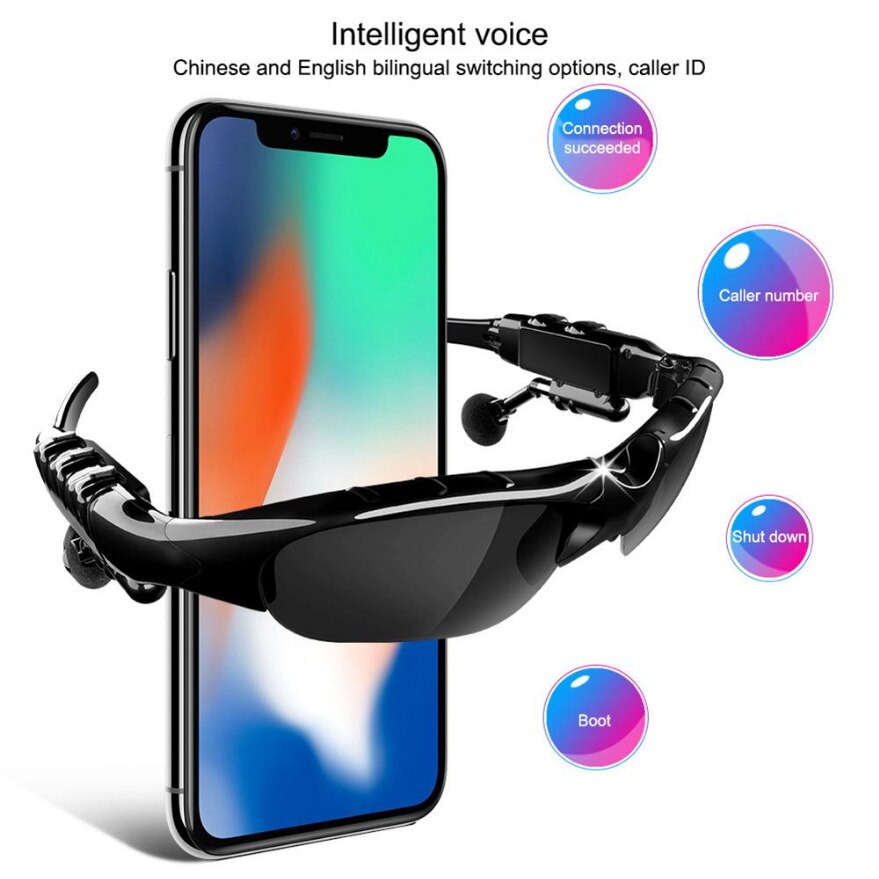 Stereo-oordopjes draadloze headset met microkleurige bril zonnebril voor rijden fietsen sport ruisonderdrukking hoofdtelefoon