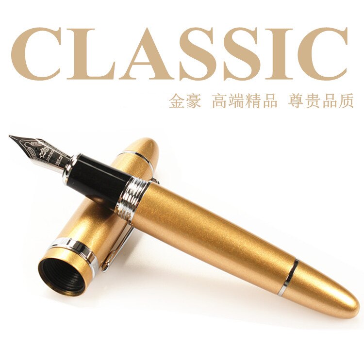 JINHAO 159 18KGP 0.7mm MEDIUM BROAD NIB FOUNTAIN PEN free with a black pen pouch 8 COLORS FOR CHOOSE metal ink pen