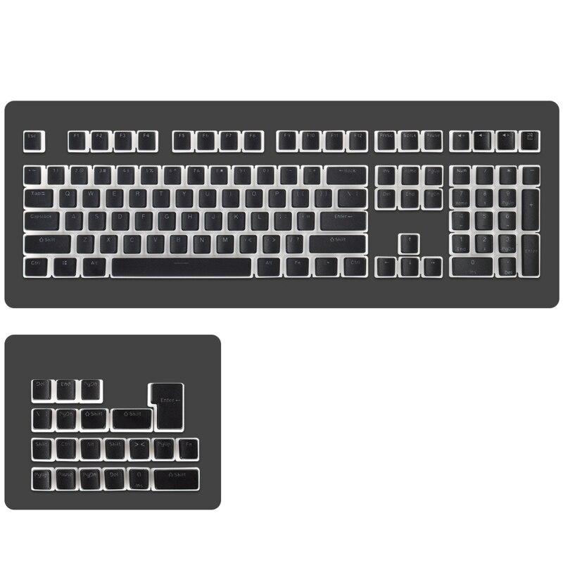 108-Key RGB Two-Color Translucent Keycaps for Gateron/ Cherry/ Kailh Mechanical: Black