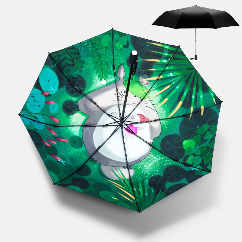 Vijverkarpers printen dames dames regen- en zonneparaplu 3 opvouwbare 8 baleinen zonnescherm uv-bescherming paraplu's guarda chuva: 6