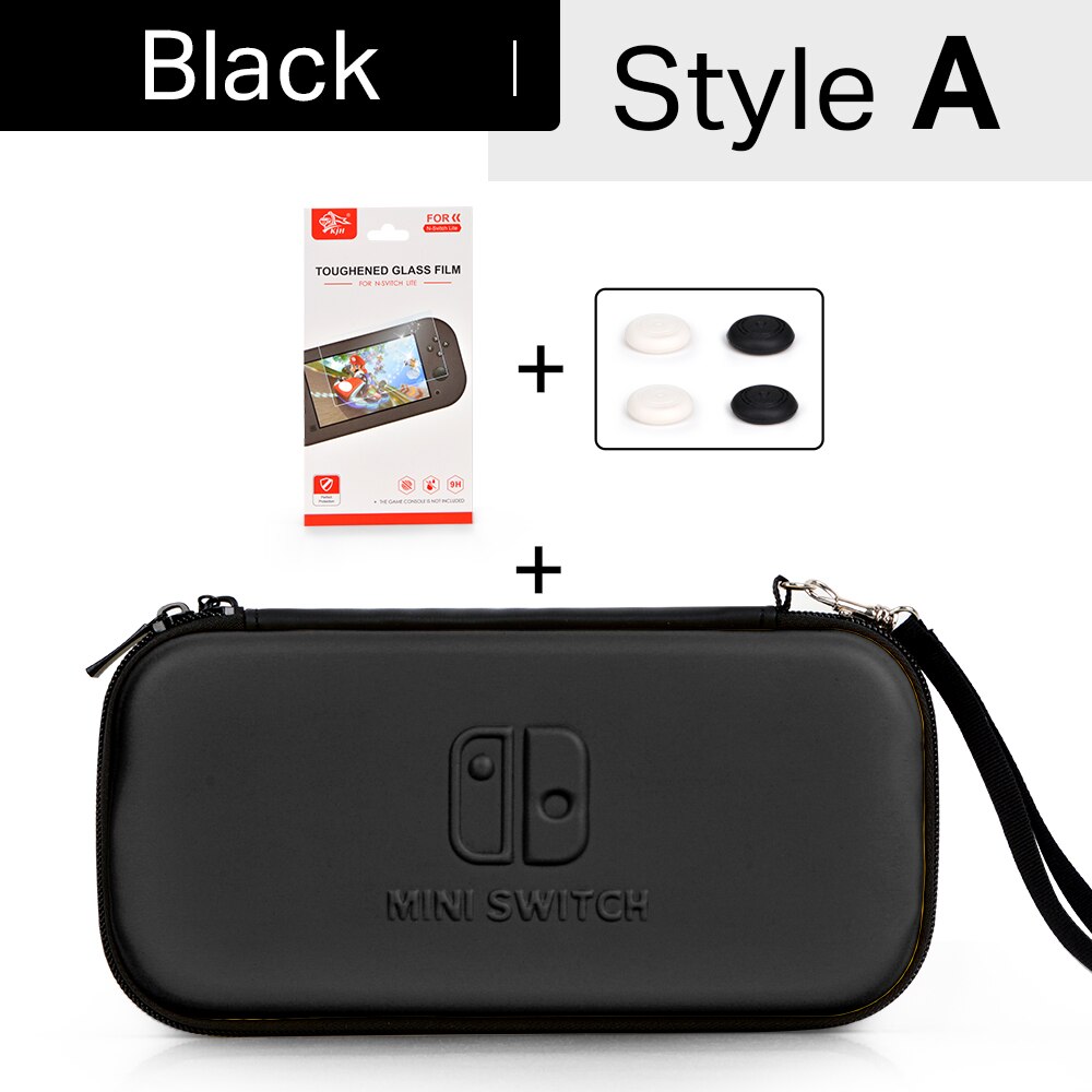 For Nintend Switch Lite Portable Bag Storage for Switch Mini Protector Case for Nintendo Switch Mini Accessories: Black-2in1