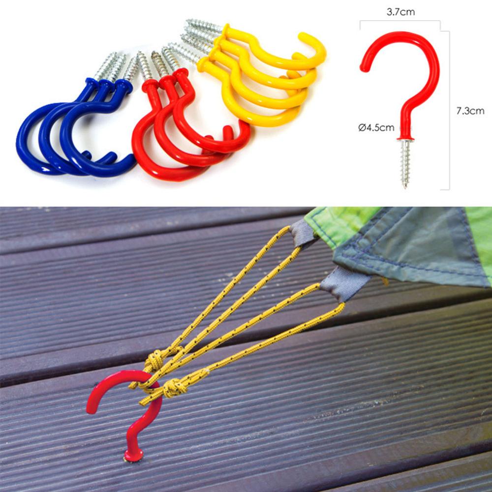 10 Pcs Outdoor Camping Draad Grond Nail Dek Nail Tent Luifel Pull Touw Vaste Schroef Haak Nail