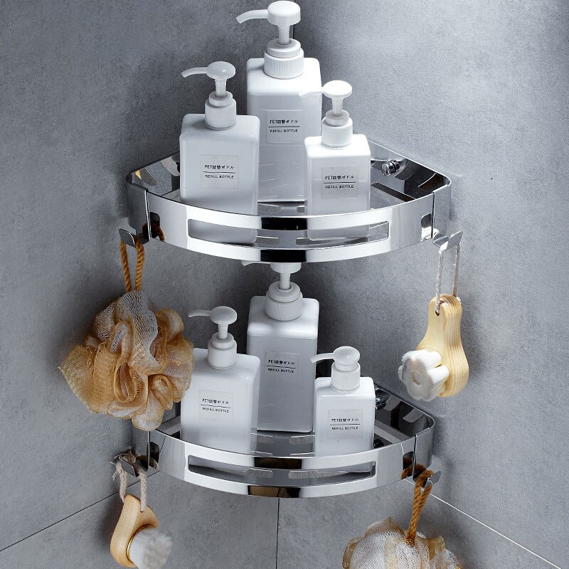 Stainless Steel Shelf Kitchen Storage Shelf Bathroom Toilet Multifunctional Punch Holder corner storage holder shelves