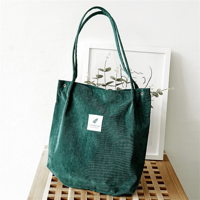 PUBGS, bolso de mujer, bolso de hombro informal, bolso de mano de loneta, alta capacidad, plegable, reutilizable, bolso de compras de pana para niña