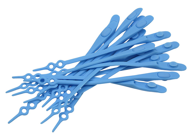 Nouveauté 12 pcs/lot lacets en Silicone élastique chaussures de lacet élastique accessoires chaussures en Silicone paresseux dentelle sans cravate dentelle en caoutchouc: sky blue