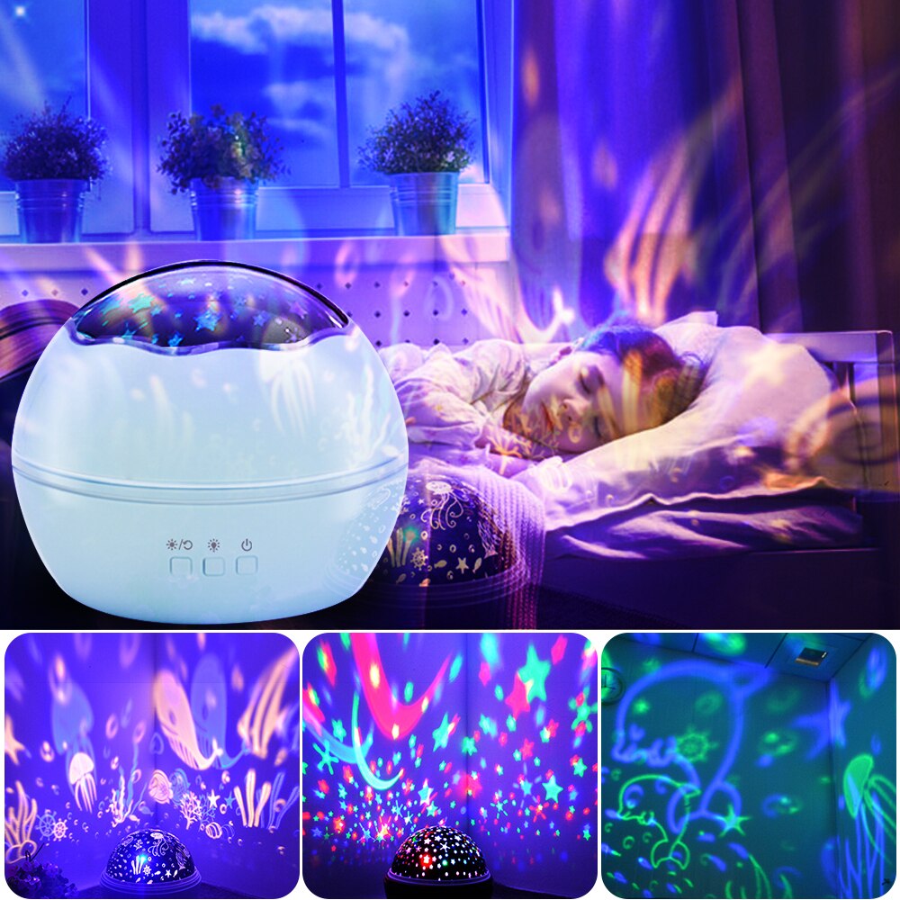 Ster Licht Projector LED Night Star Moon Master Kinderen Kids Baby Romantische Kleurrijke Decor Batterij Projectielamp