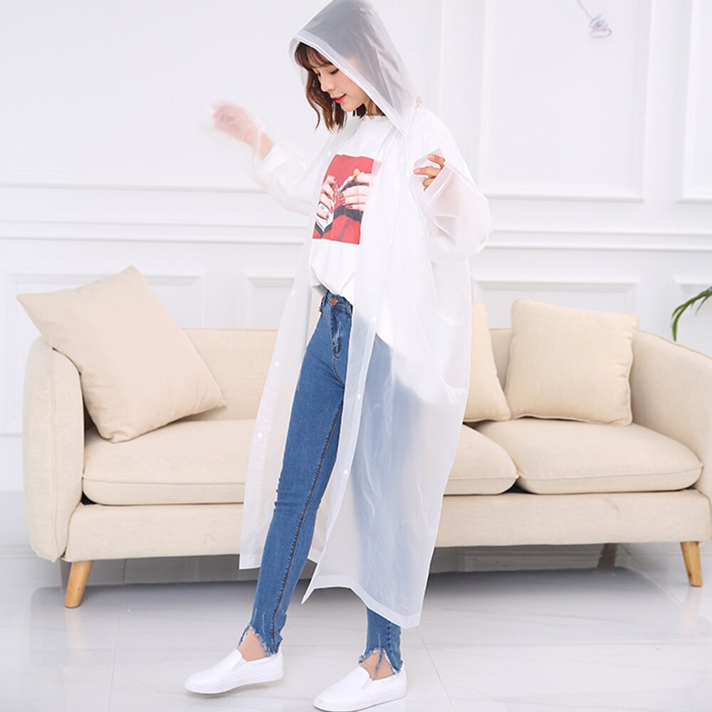 Mode Vrouwen Mannen Peva Transparante Regenjas Herbruikbare Ondoordringbare Regenjas Reizen Camping Moet Regenjas Unisex
