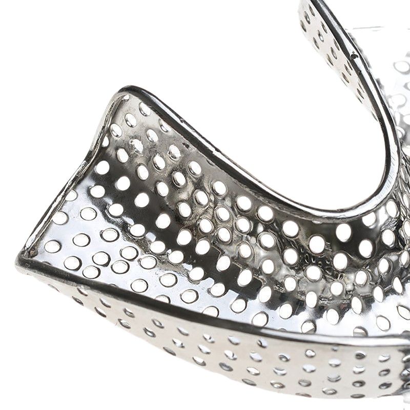 Cesoon-bandeja de impresión Dental superior e inferior de acero inoxidable, herramientas de dentista autoclavables, con soporte de dientes de agujero, S/M/L, 6 unids/set por juego