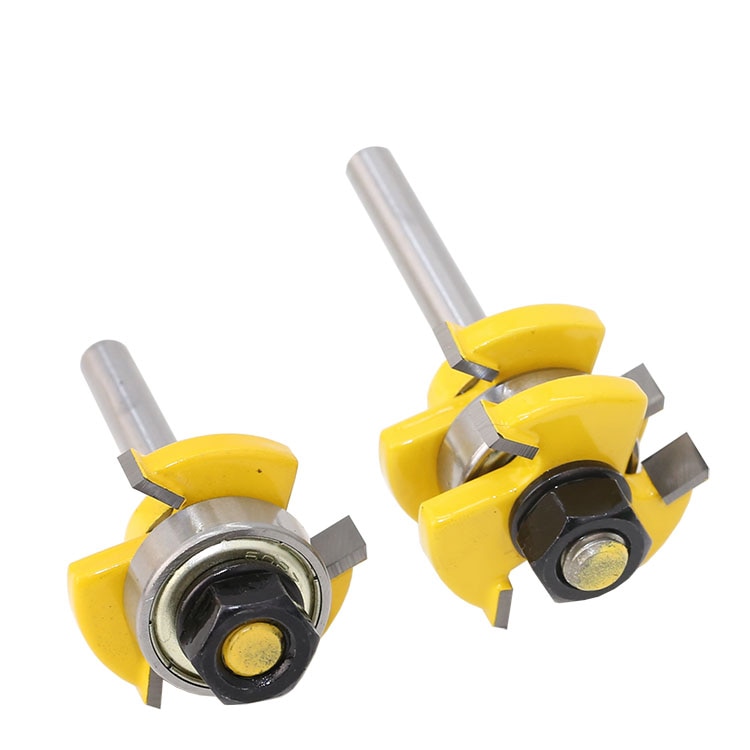 2 Bit Tongue and Groove Router Bit Set - 1/4" Shank - Shaker Woodworking Chisel Cutter Tool-RCT 15212