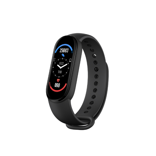 M6 Band 6 Smartband Männer Frauen Armband Fit Uhr Herz Rate Blutdruck Uhr Sport Armband Schrittzähler Smartwatch Androi: M6-Black