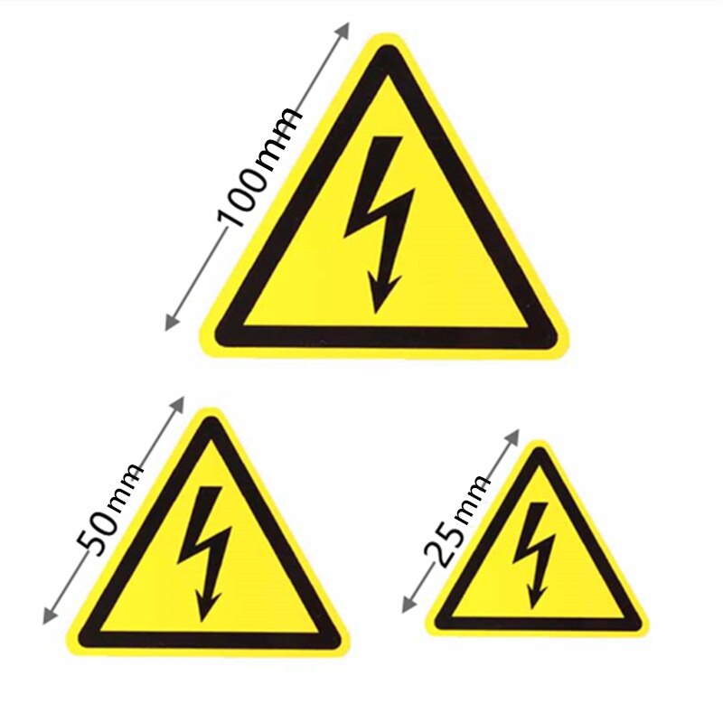1/3/5pcs Warning Sticker Adhesive Labels Electrical Shock Hazard Danger Notice Safety 25mm 50mm 100cm PVC Waterproof