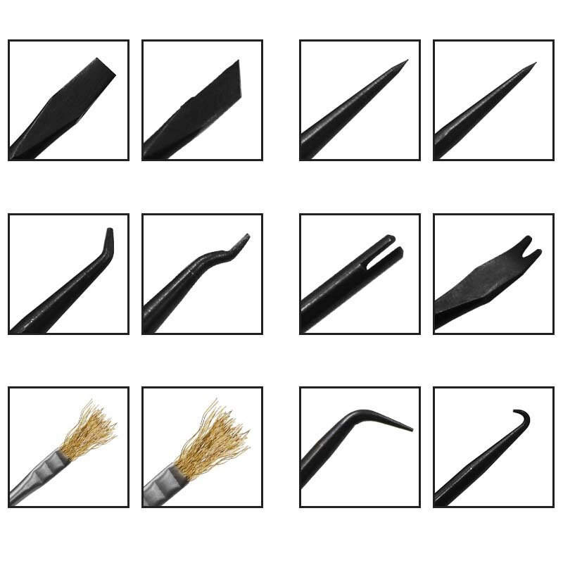 6 pièces en acier ensemble d'outils de soudure ensemble de réparation composants électroniques soudage meulage nettoyage réparation outil pour les travaux de montage