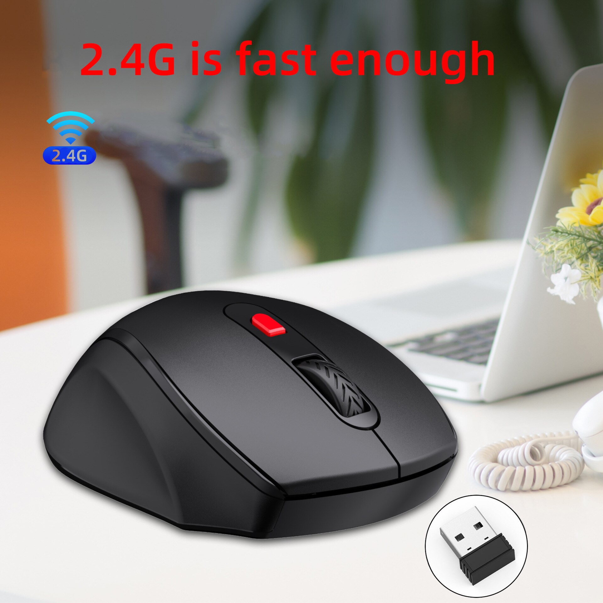 Bluetooth Wireless Mouse 1600DPI Adjustable 6 keys Optical Computer Mouse 2.4GHz Ergonomic Mice For Laptop PC Sound Silent Mouse