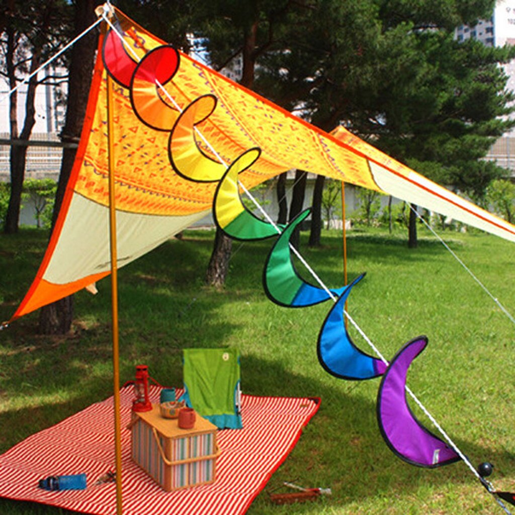 Arc-en-ciel couleur spirale vent fileurs-extérieur jardin Camping décoration suspendue-110cm/43 pouces