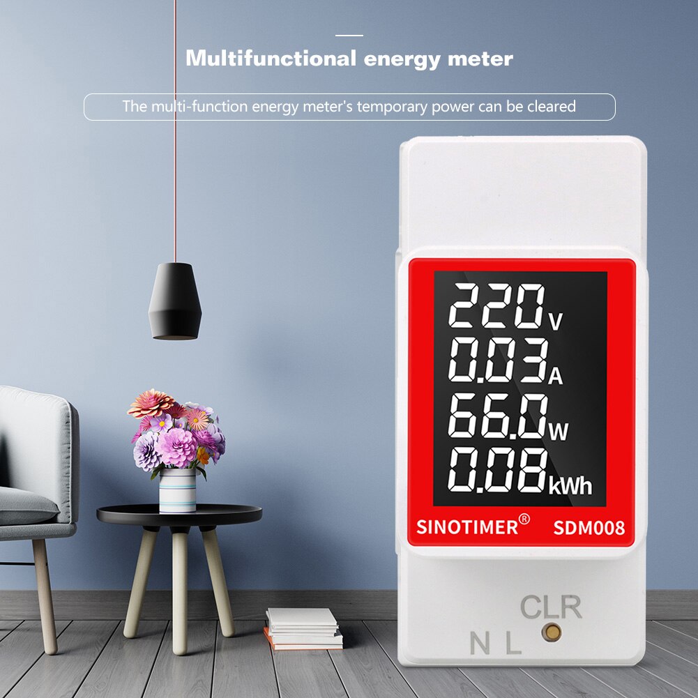 LCD Digital Display Wattmeter 50V-300V kWh Meter Power Energy Voltmeter Ammeter Reset Power Consumption Wattmeter Monitor Meter