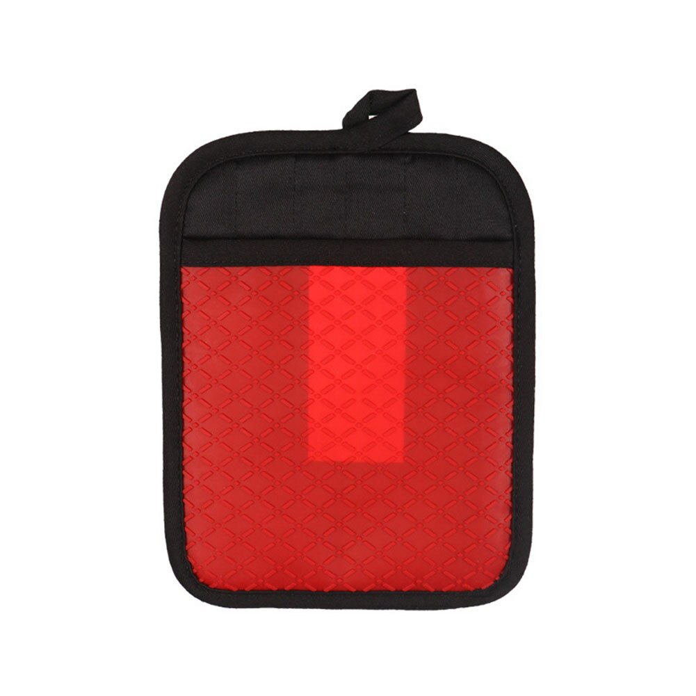 1Pc Non Slip Heat Insulated Thick Cotton Glove Mitten Pot Pad Mat Baking Tool: Red Pot Pad