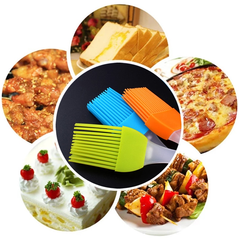 1pc Small Silicone Pastry Brush Baking BBQ Basting Brush Baking Oil Brush Clear Handle Kitchen Tools Reposteria