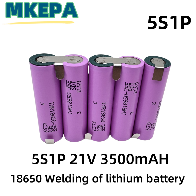 35E 18650 21V 5S4P 14000mAh 5S3P 10500mAh 5S1P 3500mAh 5S2P 7000mAh 18V 21V para chave de fenda bateria de soldagem: Bege