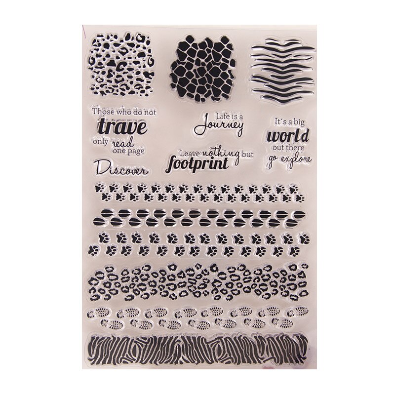 Foot Paw Footprint Line Block Transparent Clear Silicone Stamp for Seal DIY Scrapbooking Photo Album Clear Stamp Sheets