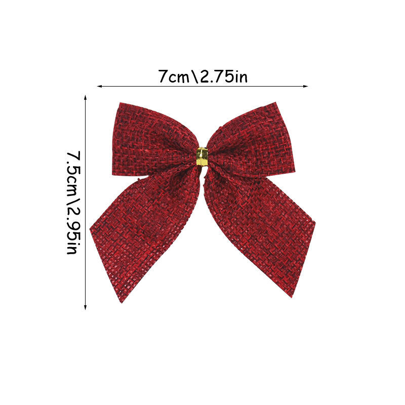 10/20Pcs Christmas Bows Tie Decoration Red Green Bow-knot Merry Christmas Tree Decor Pendant Year Navidad: L / light green