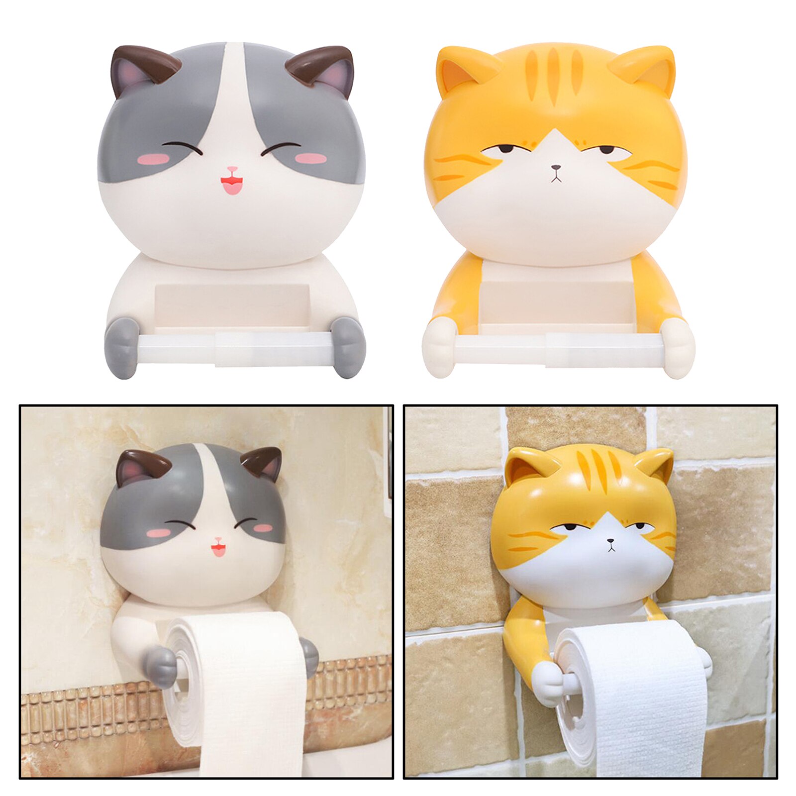Leuke Kat Hars Toiletrolhouder Tissue Rack Wandmon... – Vicedeal