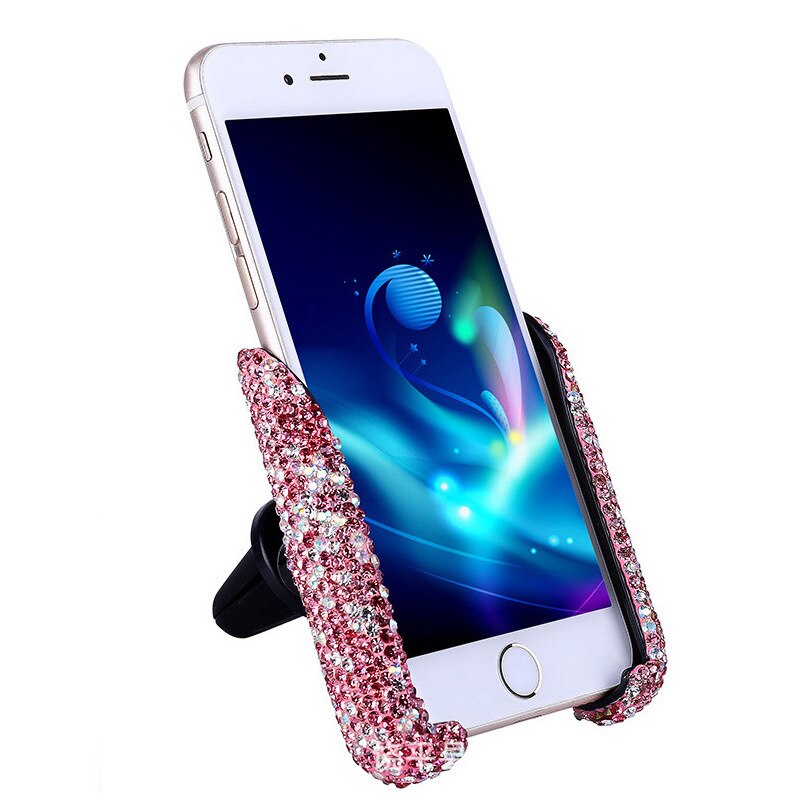 Universele Mooie Bling Glitter Auto Mount Automatische Zwaartekracht Mobiele Stand Telefoon Houder Voor Vrouwen