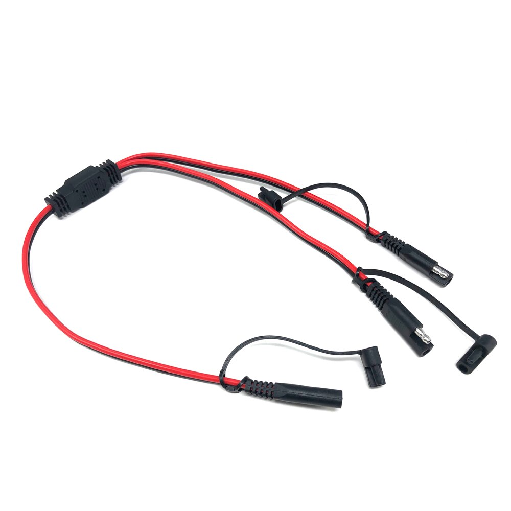 Kraftig sae till sae kabel sae power biladapter kabel 1 to 2 sae splitter kabel med dammskydd 14 awg 60cm sele
