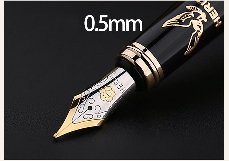 Original Hero 1078 fountain pen high-end eagle pen students calligraphy black: 0.5mm / with gift box