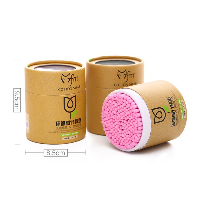 200pcs/Box Double Head Cotton Swab Nose Ears Cleaning Health Care Tools Disposable Buds Cotton Soft Women Makeup Cotton