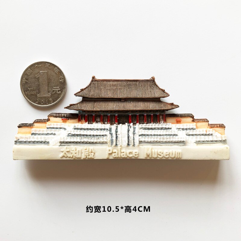 Souvenir Fridge Magnets Beijing Tiananmen Square Courtyard Great Wall Resin Sticker Building Travel Refrigerator Magnet