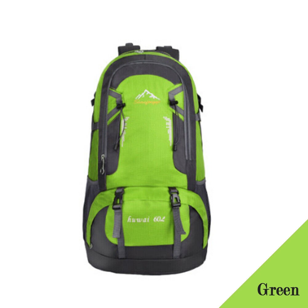 60L Outdoor Travel Hiking Camping Backpack Waterproof Rucksack Trekking Bag Pack: Green