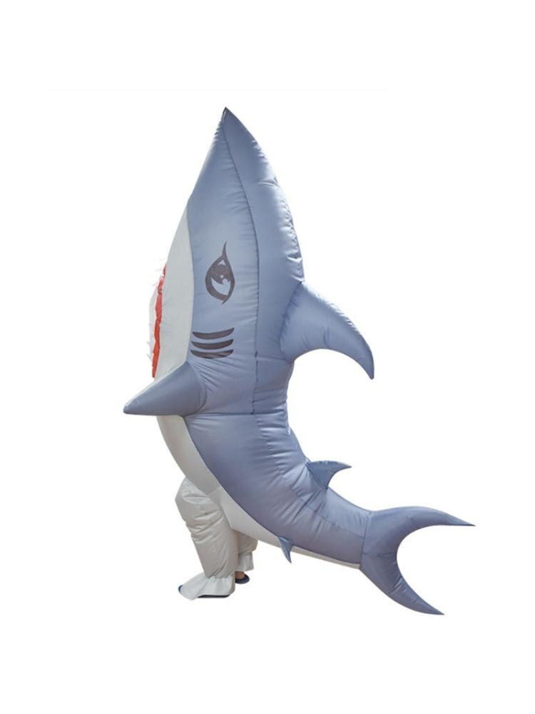 Cartoon Doll Blue Shark Inflatable Costume Game Fancy Dress Halloween Jumpsuit T5EC