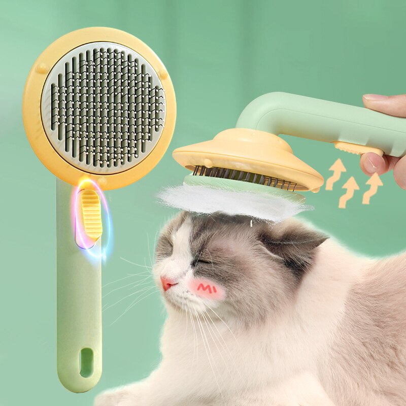 Cepillo de autolimpieza para mascotas, peine de pelo para gatos y perros, peines de aseo para perros, cepillo limpio para derramar, peine de aseo para perros y gatos