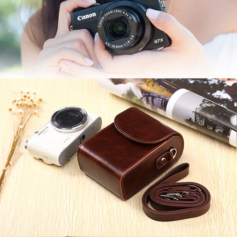 PU Leather Camera Bag Case Voor Panasonic Lumix LX7 LX10 LX15 TZ90 TZ80 TZ70 TZ60 TZ57 TZ50 TZ40 TZ30 TZ20 ZS70 ZS50 ZS30 ZS20