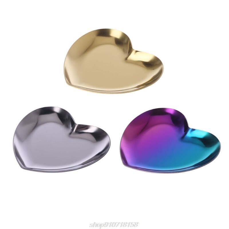 Hart Vorm Sieraden Ringen Houder Mold Schaaltje Opslag Lade Houder Cosmetische Organizer Rvs J27 21