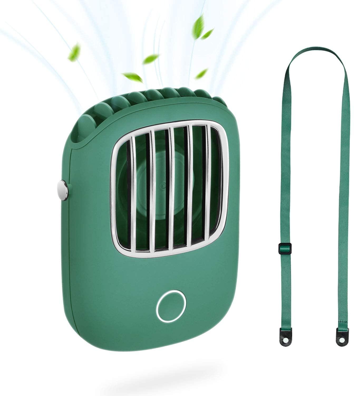 Xiaomi ventilador portátil para colgar en el cuello Mini ventilador de refrigeración de aire de bolsillo Cordón de viaje de verano al aire libre ventilador recargable USB refrigerador manos libres