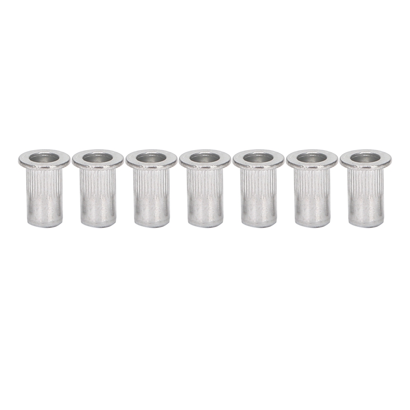 M5 Aluminum Flat Head Rivet Nut Insert Nuts Silver Tone 20Pcs