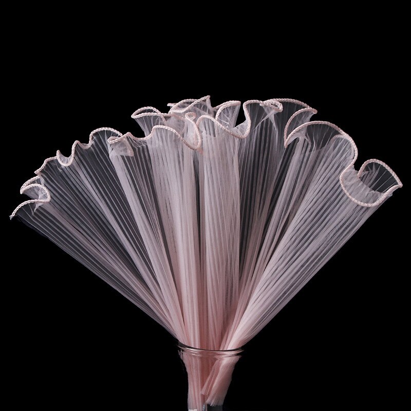 Gasa de envoltura de 28cm x 4,5 yardas, malla ondulada, material de embalaje de flores, gasa rosa, paquete floral, suministros para decoración del hogar: pink