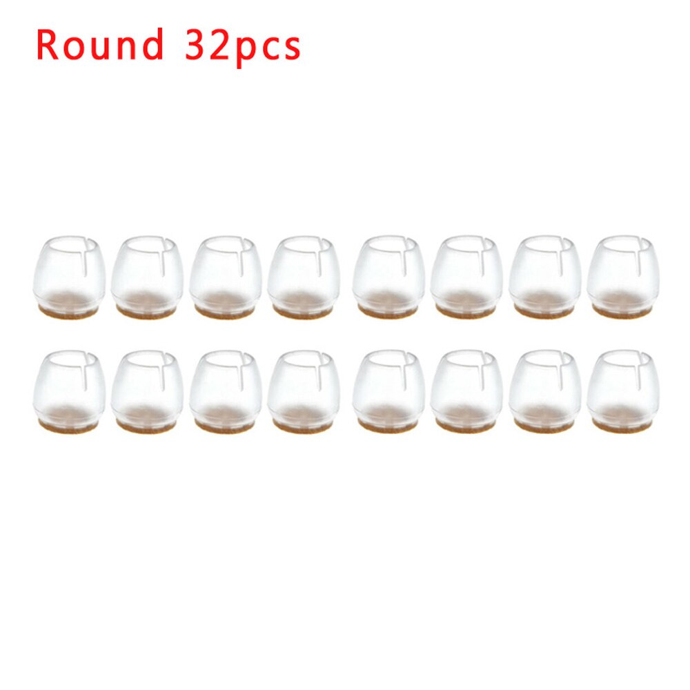 32pcs Chair Table Foot Leg Silicone Pad Floor Protect Furniture Feet Cover Home Garden Furniture Parts Feet Cover: Round