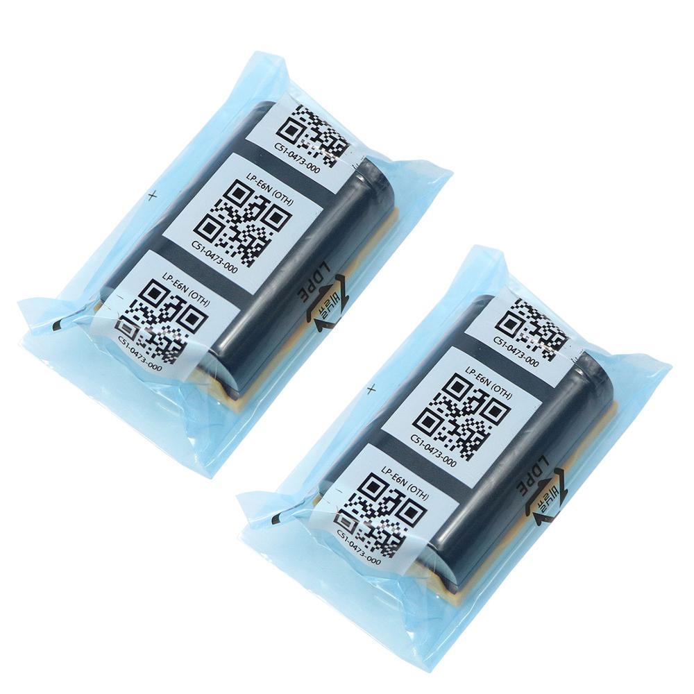 2 stk lp -e6n lpe 6 n 1865 mah batteri til canon eos  r 90d 80d 70d 60d 60da 5d mark iv iii 5ds 5 dsr 6d 5d 7d mark ii kamera