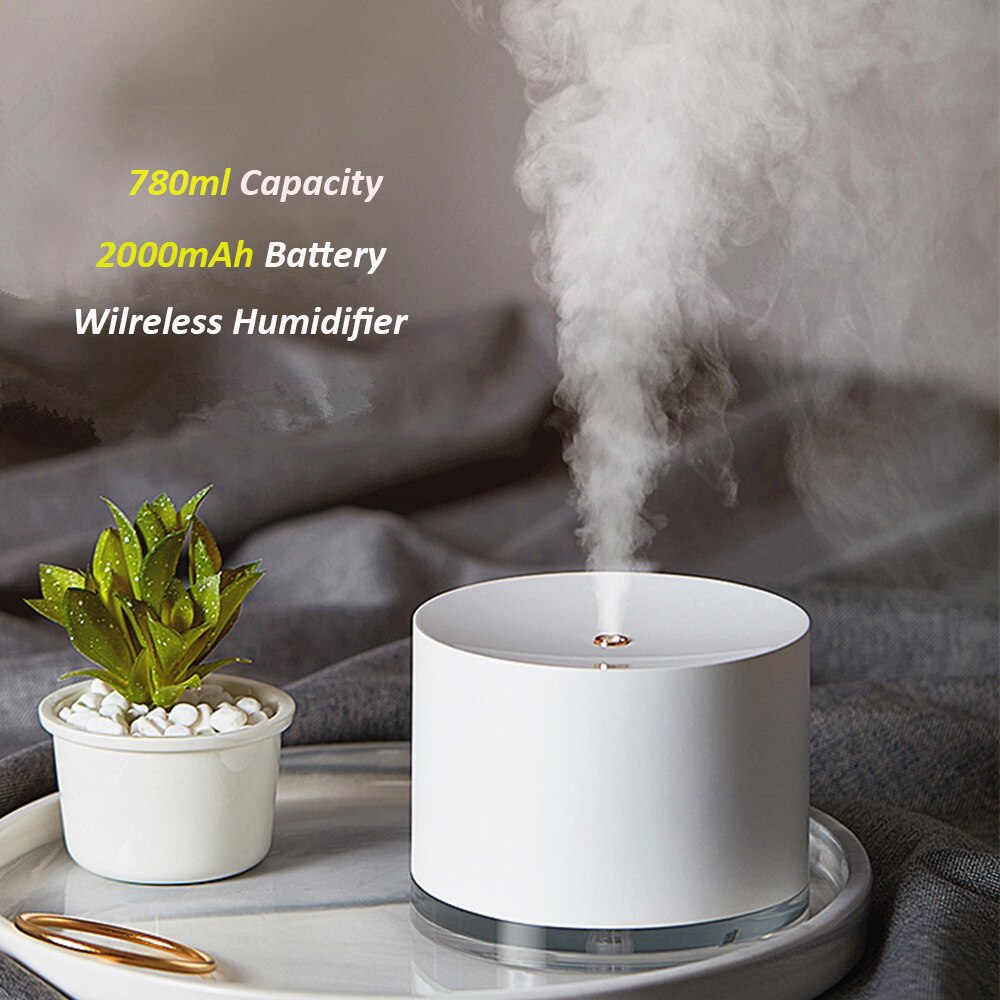780Ml Draadloze Luchtbevochtiger 2000Mah Batterij Oplaadbare Humidificador Fogger Draagbare Water Diffuser Luchtreiniger Mist Maker