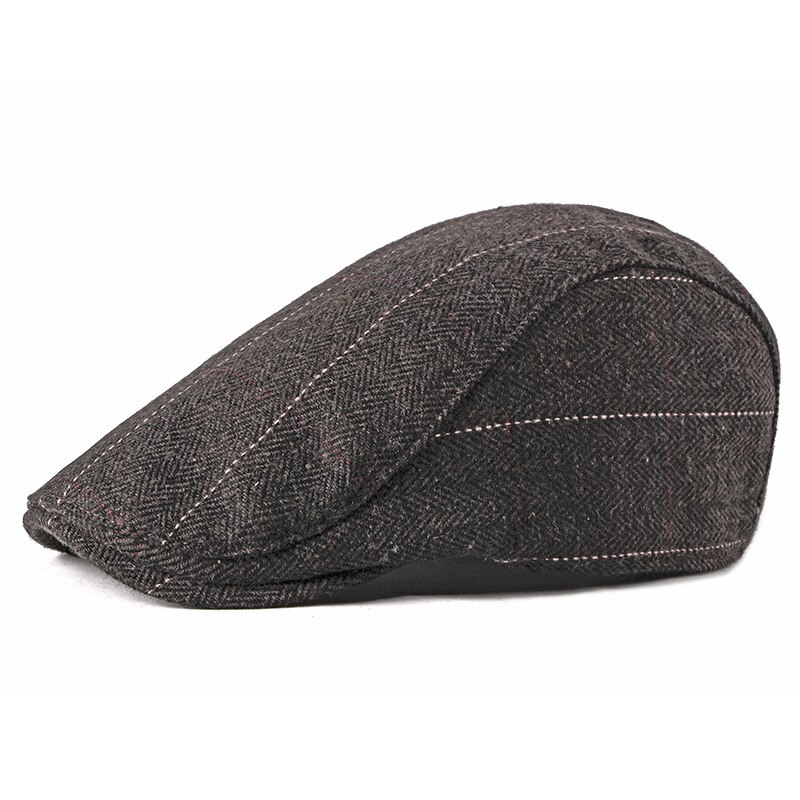 Men&#39;s Newsboy Caps Spring Women Cabbie Ivy Cap Striped Beret Men Driver Glof Hat Flat Cap Middle Aged Old Age Dad Hat: Auburn