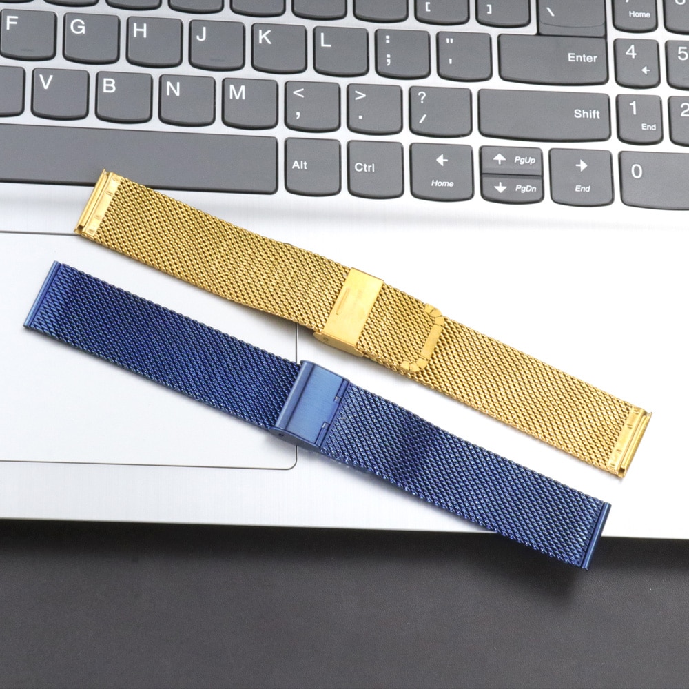 Strap 20mm 22mm Stainless Steel Milanese Watch Band Women Mesh Belt Replacement Strap Black Gold Rose Gold Silver Blue for DW