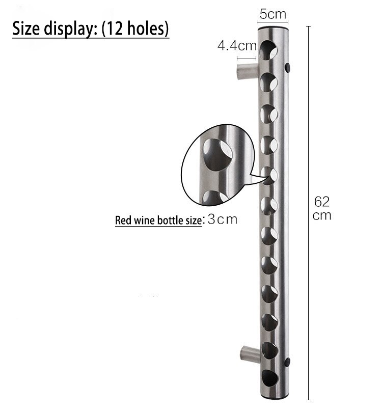 Stainless steel red wine rack, wall hung vertical wine rack, Bottle wall mounted European Style