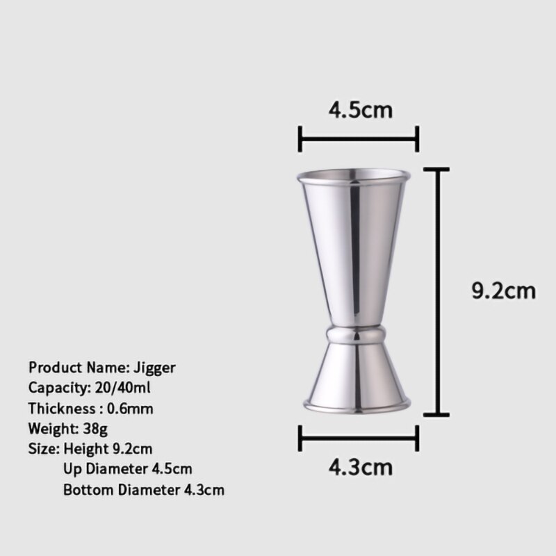 Premium Stainless Steel Bar Measures Jigger Bar Party Wine Cocktail Shaker Jigger Kit Dual Spirit Drink Measure Cup Bar Tool: L23-1