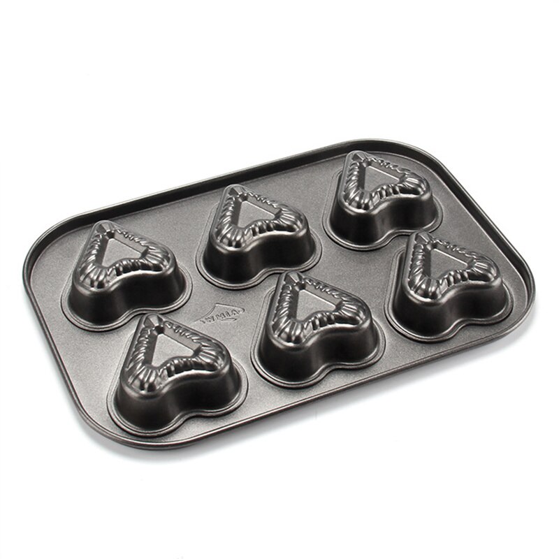 Bandeja para hornear molde de pastel de 6 cavidades, moldes de acero al carbono antiadherentes para pasteles, magdalenas, muffin, pastel de café, pudín y jabón