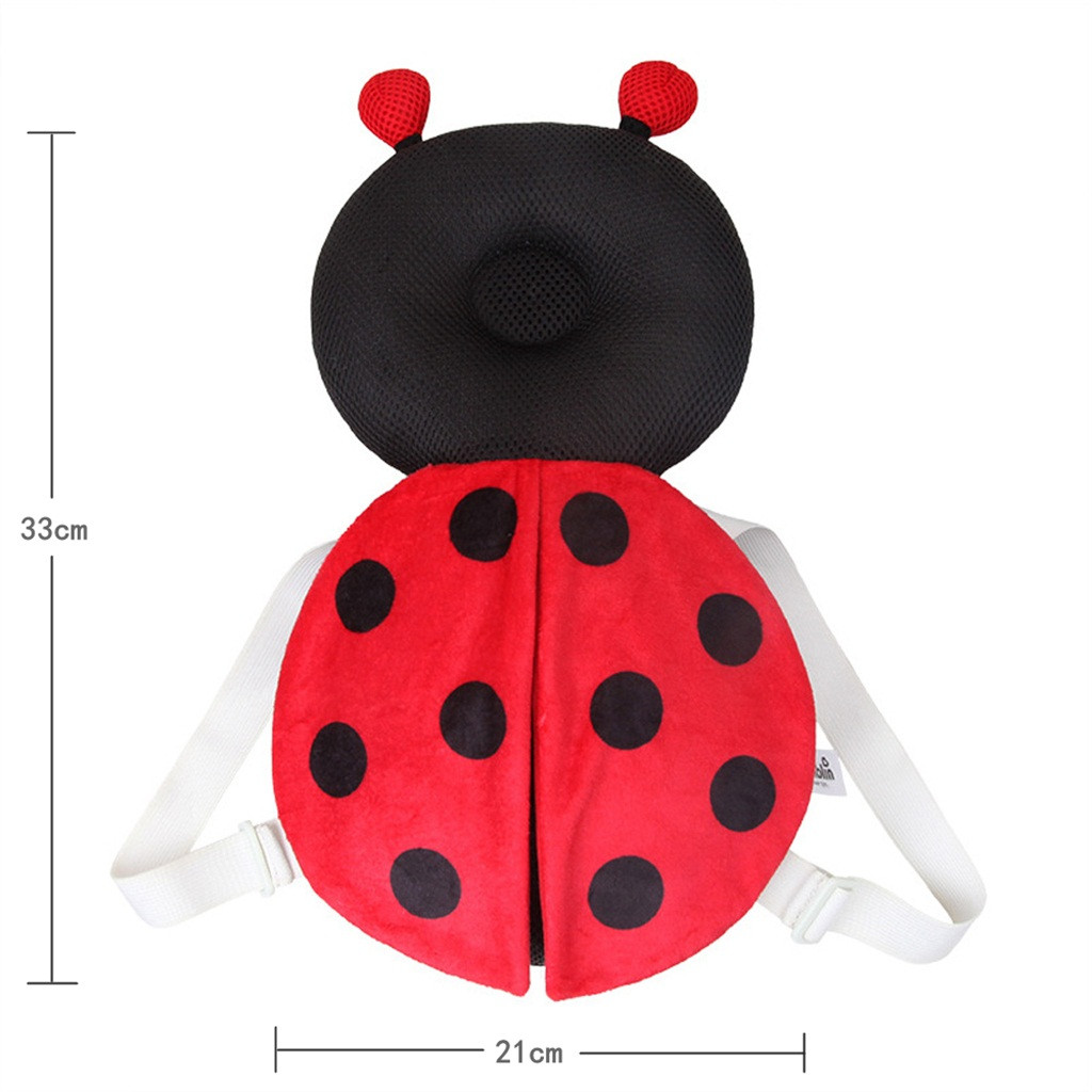 Protector de cabeza de escarabajos bonitos reposacabezas para bebés Anti caída cojín transpirable para niños pequeños