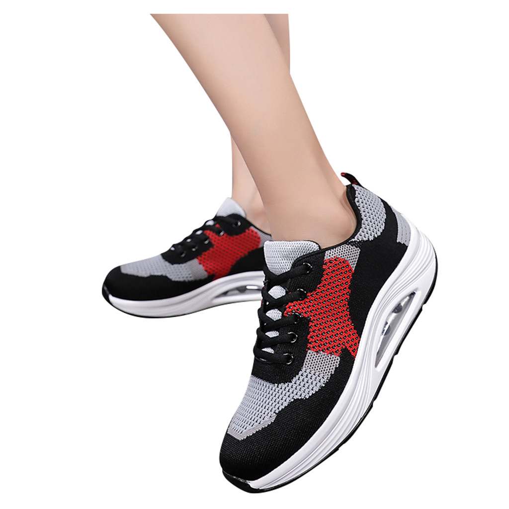 Sport Running Shoes Air Cushion Lightweight Breathable Sneakers Spring Women men Running Shoes #g4: Red / 5.5